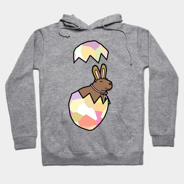 Capybara in Bunny Ears Funny Easter Egg Hoodie by ellenhenryart